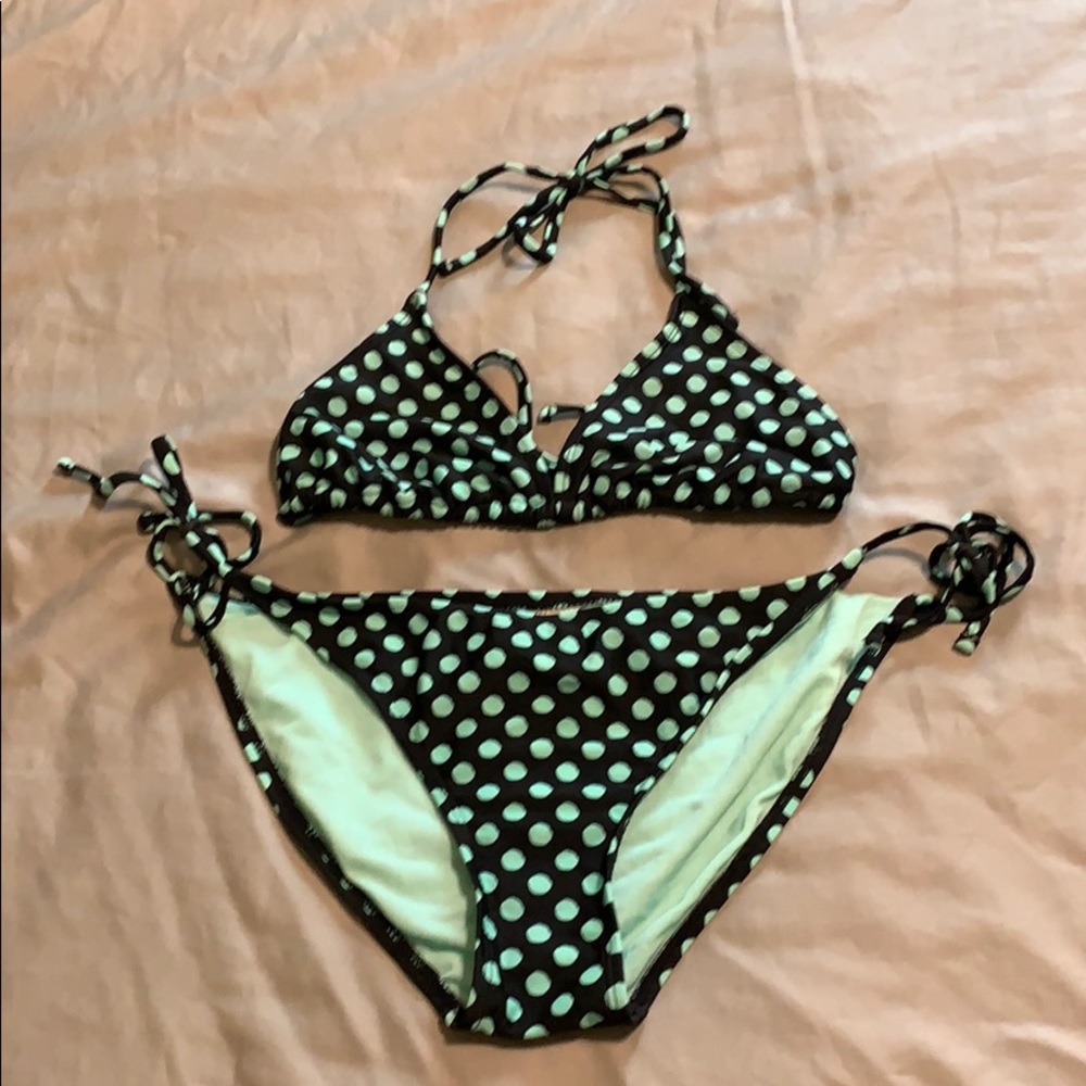 XXI polka dot bikini!! Bottoms L top M.